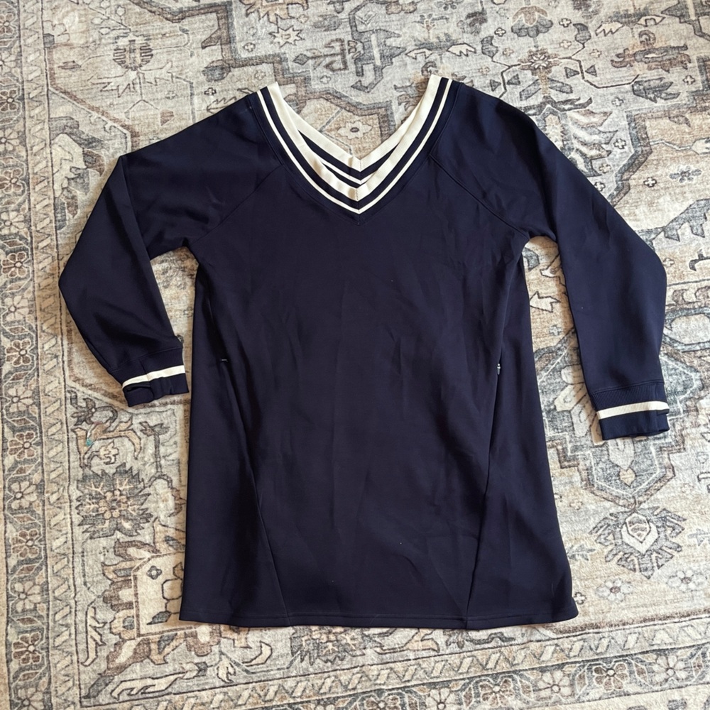 OFFLINE Navy dress with White Stripes